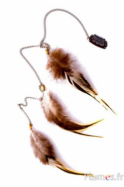 Coq sur chaîne - 40 cm - clips 3 couleurs - naturel